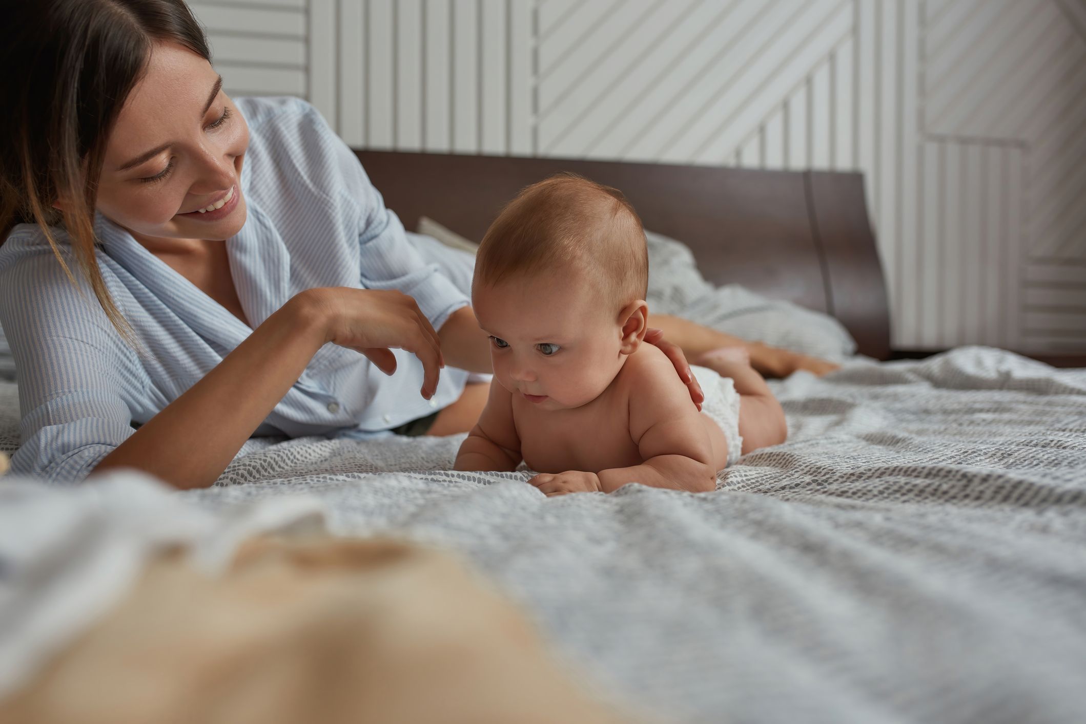 Baby doing tummy time